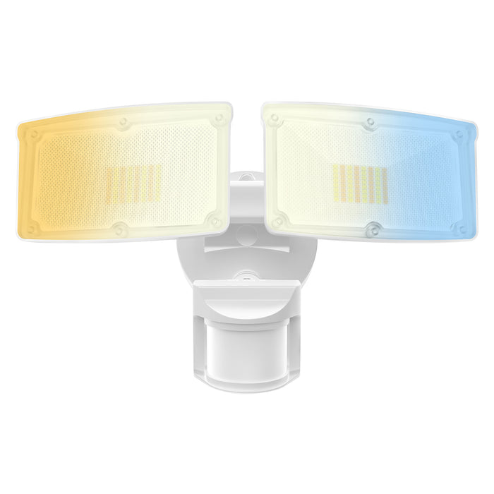 LED Security Flood Lights with Dual Heads 3CCT Adjustable Motion Sensor 20D